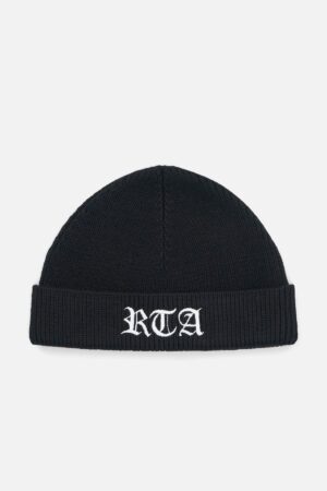 ZION BEANIE | BLACK OLD ENGLISH CROSS